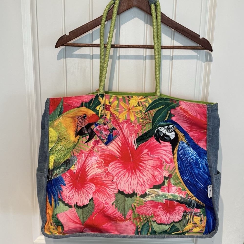Guy Harvey‎ Tropical Parrot Tote Bag
Hibiscus Floral Beach Large Canvas Zip